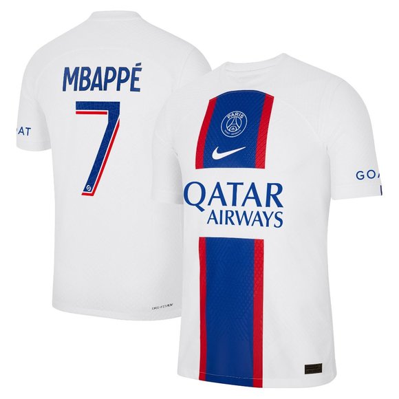 Kylian Mbappe Paris Saint-Germain Nike 2022/23 3rd Vapor Match Authentic Jersey - Picture 9 of 9